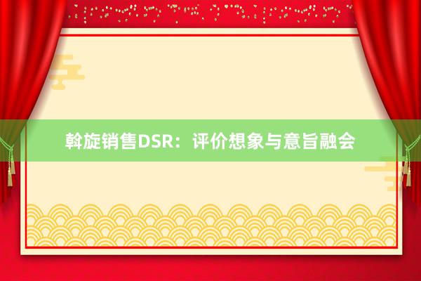 斡旋销售DSR：评价想象与意旨融会